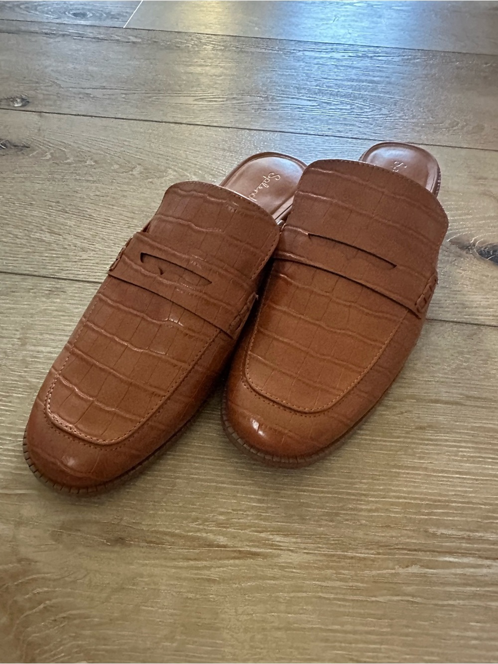 Splendid Dora Croc-Embossed Penny Loafer Mules